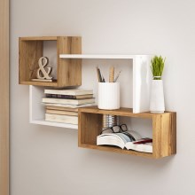 Wall shelf TRIO 54x87 cm oak wotan/white