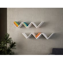 Wall shelf ZIG ZAG 24,5x129 cm white