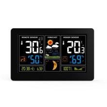 Weather station with LCD screen USB charging, black
