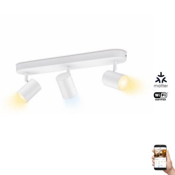 WiZ - LED Dimmable spotlight IMAGEO 3xGU10/4,9W/230V 2700-6500K Wi-Fi CRI 90 white