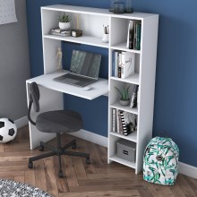 Work table with a shelf RANI 113,2x141,8 cm white