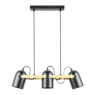 Zuma Line - Chandelier on a string 3xE27/40W/230V black/gold